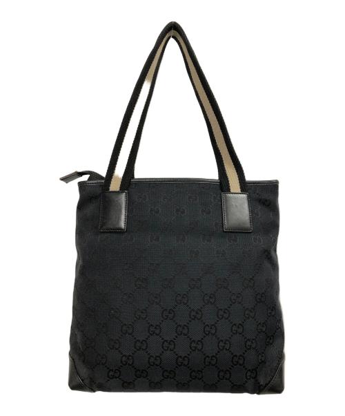 GUCCI（グッチ）GUCCI (グッチ) キャンバス　トートバッグ ブラックの古着・服飾アイテム