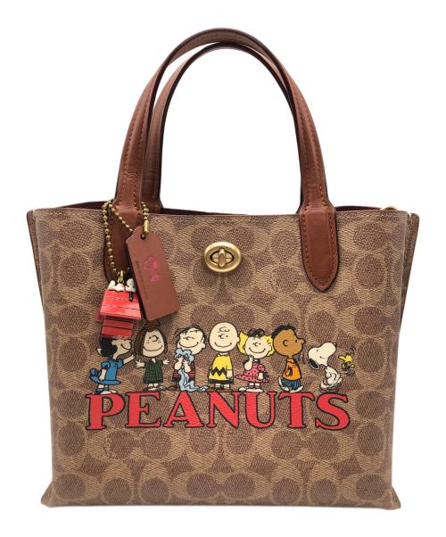COACH（コーチ）COACH (コーチ) PEANUTS (ピーナッツ) 2WAYバッグ ブラウンの古着・服飾アイテム