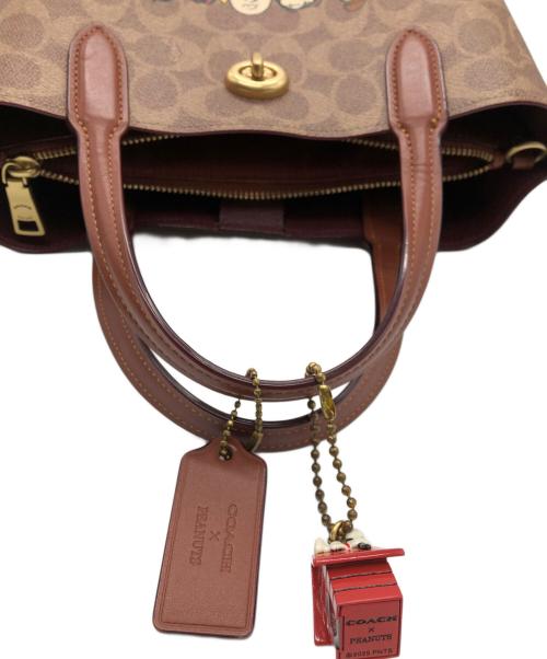 COACH（コーチ）COACH (コーチ) PEANUTS (ピーナッツ) 2WAYバッグ ブラウンの古着・服飾アイテム