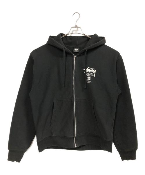 stussy（ステューシー）stussy (ステューシー) World Tour Hood Zip-Up ブラック サイズ:XLの古着・服飾アイテム