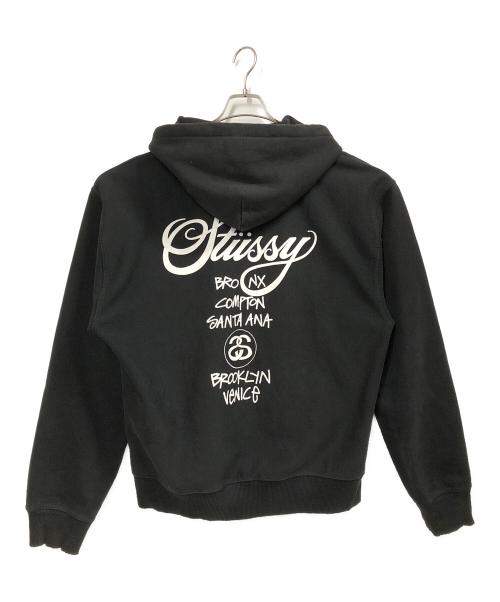 stussy（ステューシー）stussy (ステューシー) World Tour Hood Zip-Up ブラック サイズ:XLの古着・服飾アイテム