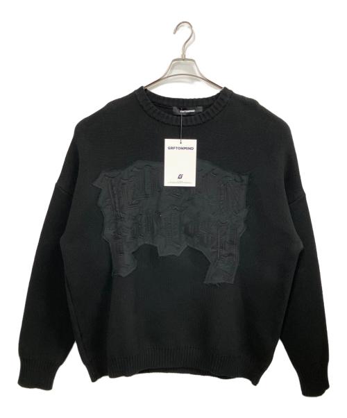 GRAFFITIONMIND（グラフィティオンマインド）GRAFFITIONMIND (グラフィティオンマインド) ILLUSION FANTASY HEAVY KNIT SWEATER / 厚手ニット ブラック サイズ:2の古着・服飾アイテム