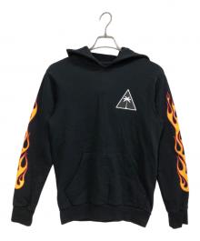 Palm Angels（パーム エンジェルス）の古着「フレイムプリントプルオーバーパーカー」｜ブラック