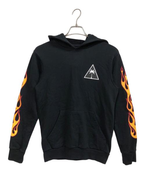 Palm Angels（パーム エンジェルス）Palm Angels (パーム エンジェルス) フレイムプリントプルオーバーパーカー ブラック サイズ:XSの古着・服飾アイテム