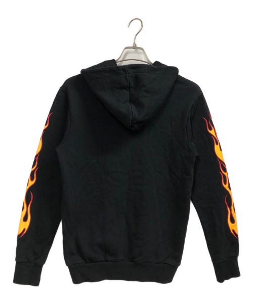 Palm Angels（パーム エンジェルス）Palm Angels (パーム エンジェルス) フレイムプリントプルオーバーパーカー ブラック サイズ:XSの古着・服飾アイテム