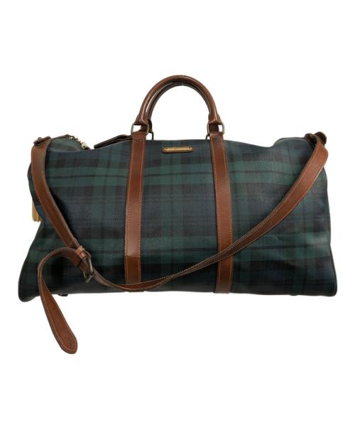 POLO RALPH LAUREN（ポロ・ラルフローレン）POLO RALPH LAUREN (ポロ・ラルフローレン) ボストンバッグ グリーン×ブラウンの古着・服飾アイテム