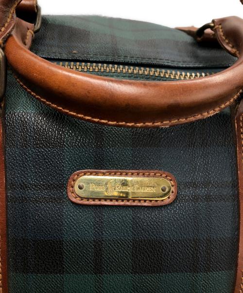 POLO RALPH LAUREN（ポロ・ラルフローレン）POLO RALPH LAUREN (ポロ・ラルフローレン) ボストンバッグ グリーン×ブラウンの古着・服飾アイテム