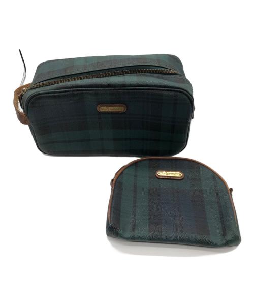 POLO RALPH LAUREN（ポロ・ラルフローレン）POLO RALPH LAUREN (ポロ・ラルフローレン) ボストンバッグ グリーン×ブラウンの古着・服飾アイテム