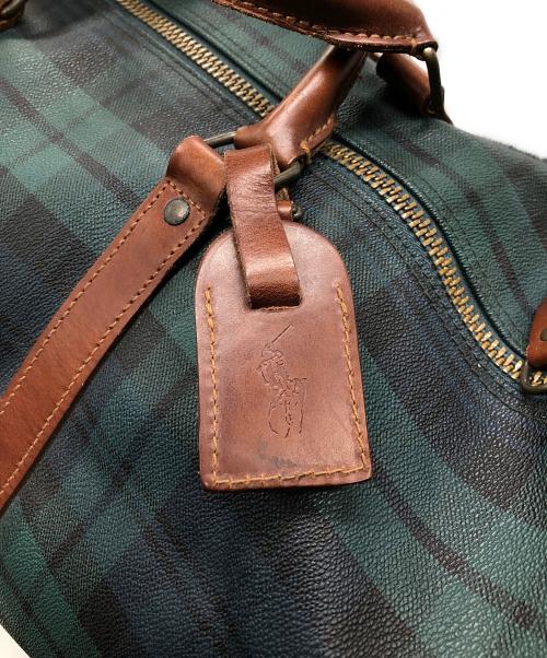 POLO RALPH LAUREN（ポロ・ラルフローレン）POLO RALPH LAUREN (ポロ・ラルフローレン) ボストンバッグ グリーン×ブラウンの古着・服飾アイテム