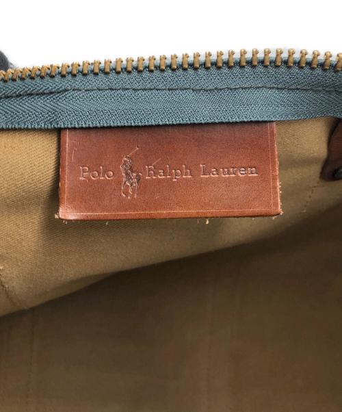 POLO RALPH LAUREN（ポロ・ラルフローレン）POLO RALPH LAUREN (ポロ・ラルフローレン) ボストンバッグ グリーン×ブラウンの古着・服飾アイテム