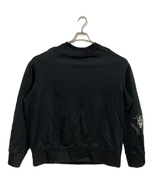 Y-3（ワイスリー）Y-3 (ワイスリー) スカル刺繍ロゴ 黒ストライプ スウェット ブラック サイズ:XSの古着・服飾アイテム