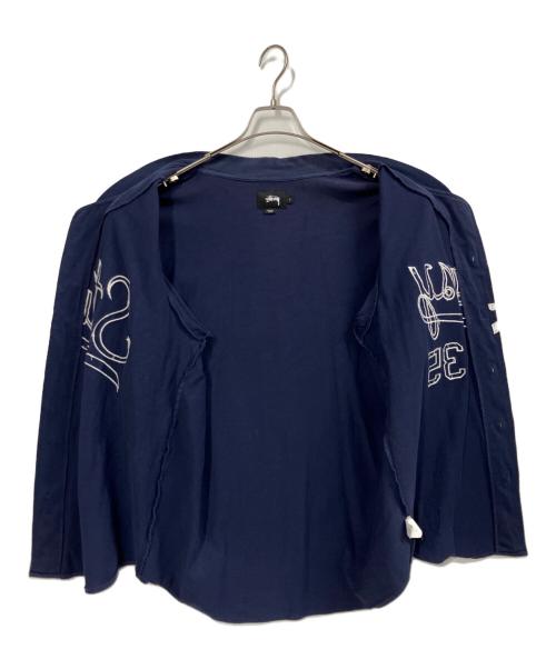 stussy（ステューシー）stussy (ステューシー) Script Baseball Jersey ネイビー サイズ:Ｌの古着・服飾アイテム