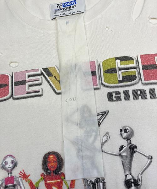 doublet（ダブレット）doublet (ダブレット) PZ today (-) 24ss DEVICE GIRLS T-SHIRT ホワイト サイズ:記載無しの古着・服飾アイテム