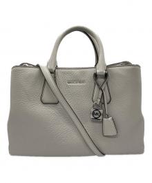 MICHAEL KORS（マイケル・コース）の古着「Camille Large Leather Satchel」｜ライトグレー
