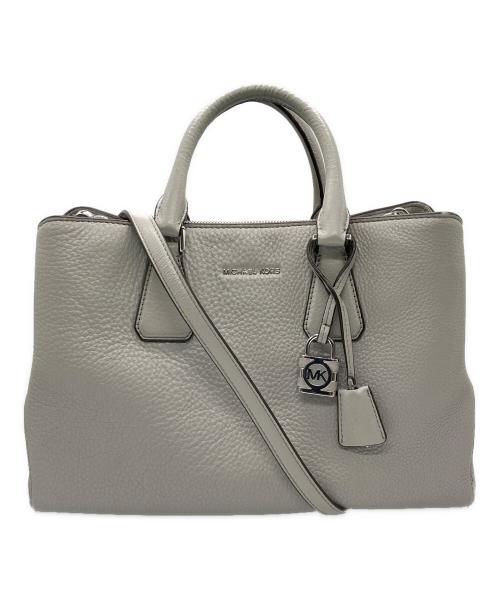 MICHAEL KORS（マイケル・コース）MICHAEL KORS (マイケル・コース) Camille Large Leather Satchel ライトグレーの古着・服飾アイテム