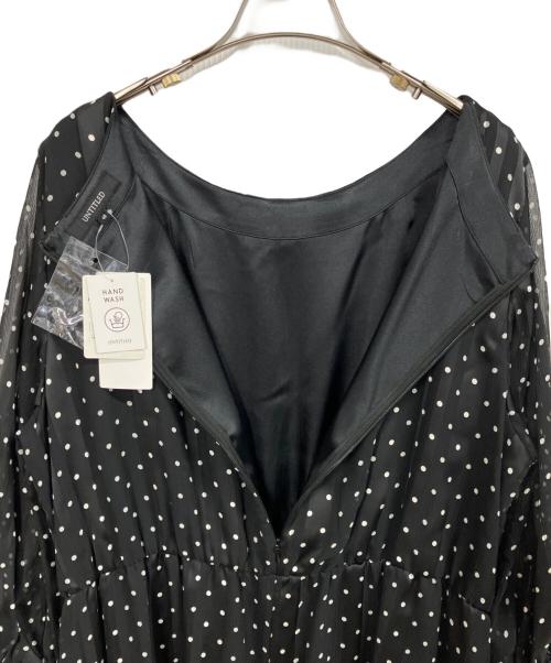 UNTITLED（アンタイトル）UNTITLED (アンタイトル) ドットプリント シアーワンピース ブラック サイズ:48 未使用品の古着・服飾アイテム