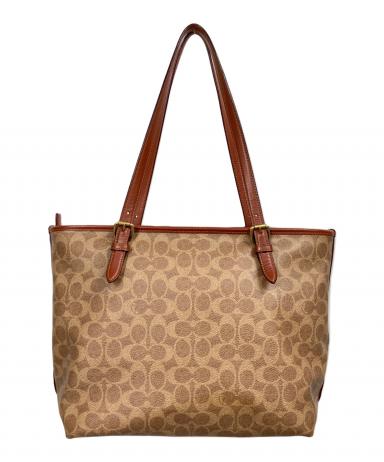JUST cavalli ジャストカバリ トートバッグ  茶 【古着】【中古】【送料無料】 中古・古着通販】COACH (コーチ) シグネチャー/トートバッグ ブラウン