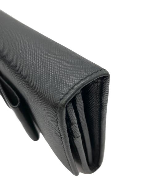 PRADA（プラダ）PRADA (プラダ) サフィアーノ リボン 長財布 ブラックの古着・服飾アイテム