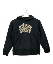 stussy×Champion（ステューシー×チャンピオン）の古着「リバースウィーブプルオーバーパーカー」｜ネイビー