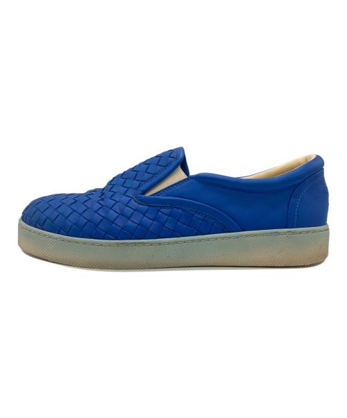 BOTTEGA VENETA（ボッテガベネタ）BOTTEGA VENETA (ボッテガベネタ) イントレチャートスリッポン ブルー サイズ:26㎝の古着・服飾アイテム