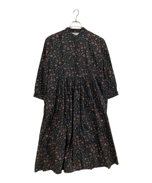 SOIL（ソイル）SOIL (ソイル) 40’Sポプリン フラワープリント 長袖ワンピース ブラック サイズ:2の古着・服飾アイテム