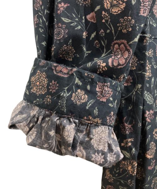 SOIL（ソイル）SOIL (ソイル) 40’Sポプリン フラワープリント 長袖ワンピース ブラック サイズ:2の古着・服飾アイテム