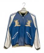 TAILOR TOYOテーラー東洋）の古着「Acetate Souvenir Jacket POLAR BEAR × MOOSE AGING MODEL / スーベニア スカジャン」｜ブラック×ブルー