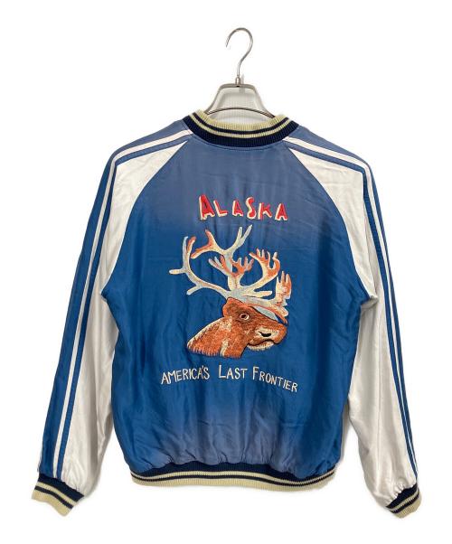 TAILOR TOYO（テーラー東洋）TAILOR TOYO (テーラー東洋) Acetate Souvenir Jacket POLAR BEAR × MOOSE AGING MODEL / スーベニア スカジャン ブラック×ブルー サイズ:Mの古着・服飾アイテム