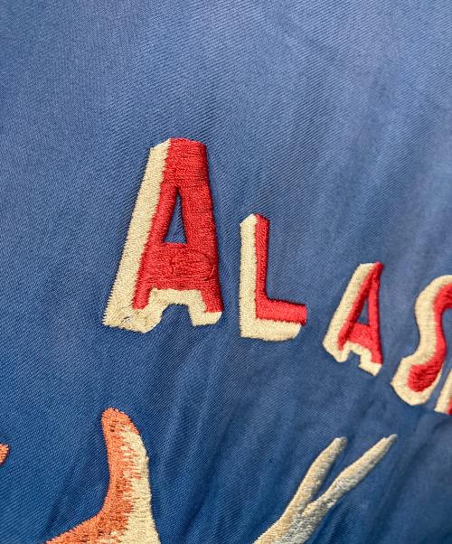 TAILOR TOYO（テーラー東洋）TAILOR TOYO (テーラー東洋) Acetate Souvenir Jacket POLAR BEAR × MOOSE AGING MODEL / スーベニア スカジャン ブラック×ブルー サイズ:Mの古着・服飾アイテム