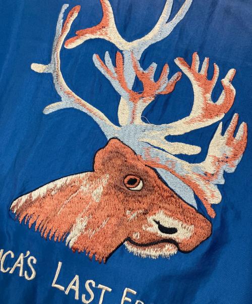 TAILOR TOYO（テーラー東洋）TAILOR TOYO (テーラー東洋) Acetate Souvenir Jacket POLAR BEAR × MOOSE AGING MODEL / スーベニア スカジャン ブラック×ブルー サイズ:Mの古着・服飾アイテム