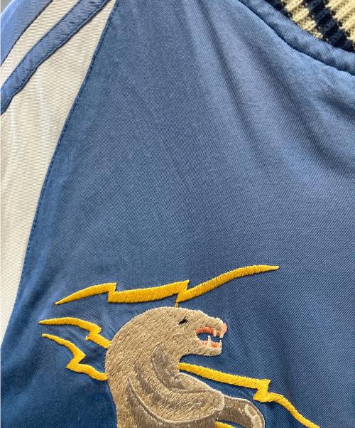 TAILOR TOYO（テーラー東洋）TAILOR TOYO (テーラー東洋) Acetate Souvenir Jacket POLAR BEAR × MOOSE AGING MODEL / スーベニア スカジャン ブラック×ブルー サイズ:Mの古着・服飾アイテム
