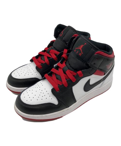 NIKE（ナイキ）NIKE (ナイキ) GS Air Jordan 1 Mid(GS エアジョーダン1 ミッド) ブラック×レッド サイズ:24㎝の古着・服飾アイテム