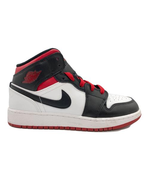 NIKE（ナイキ）NIKE (ナイキ) GS Air Jordan 1 Mid(GS エアジョーダン1 ミッド) ブラック×レッド サイズ:24㎝の古着・服飾アイテム
