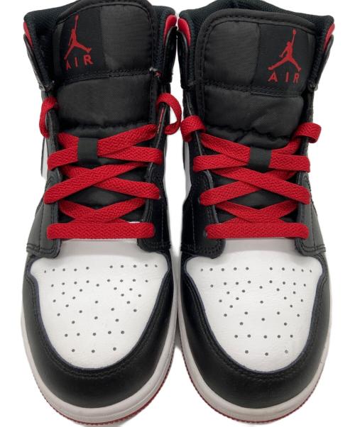 NIKE（ナイキ）NIKE (ナイキ) GS Air Jordan 1 Mid(GS エアジョーダン1 ミッド) ブラック×レッド サイズ:24㎝の古着・服飾アイテム