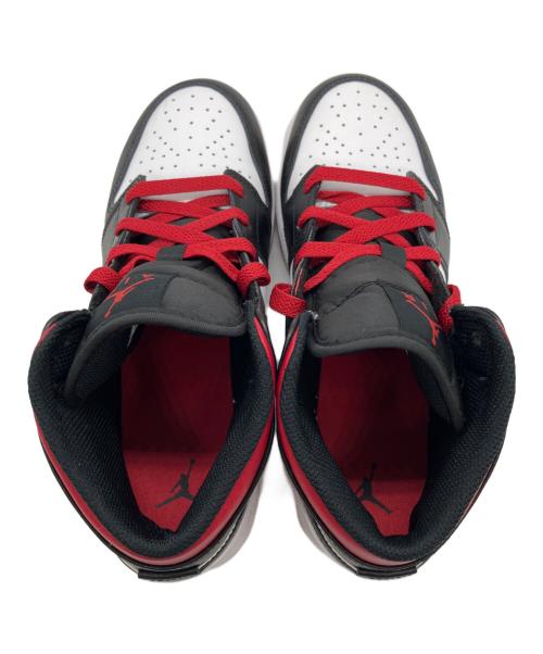 NIKE（ナイキ）NIKE (ナイキ) GS Air Jordan 1 Mid(GS エアジョーダン1 ミッド) ブラック×レッド サイズ:24㎝の古着・服飾アイテム