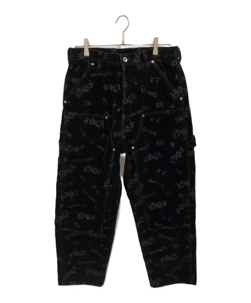 AVIREX（アヴィレックス）AVIREX (アヴィレックス) FLOCKING DOUBLE KNEE PAINTER ブラック サイズ:Mの古着・服飾アイテム