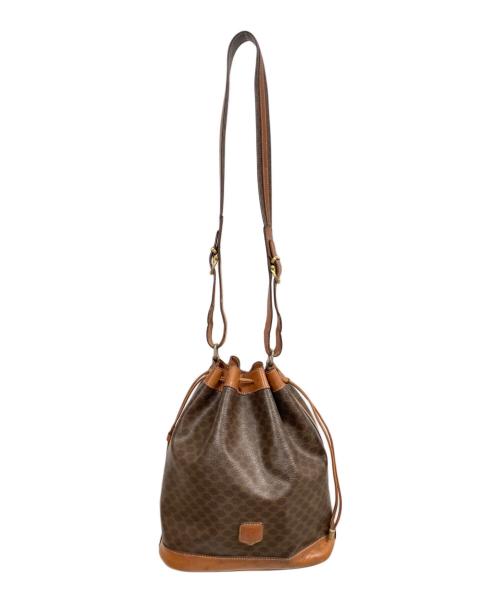 CELINE（セリーヌ）CELINE (セリーヌ) 巾着ショルダーバッグ ブラウンの古着・服飾アイテム