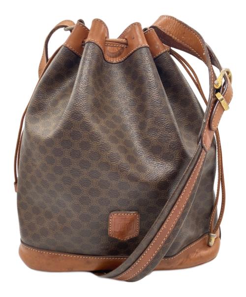CELINE（セリーヌ）CELINE (セリーヌ) 巾着ショルダーバッグ ブラウンの古着・服飾アイテム