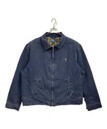 POLO RALPH LAUREN（ポロ・ラルフローレン）の古着「エルボーパッチドリズラージャケット」｜ブルー