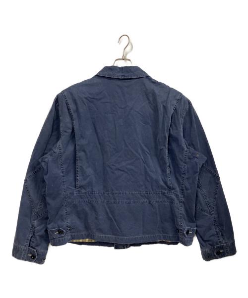 POLO RALPH LAUREN（ポロ・ラルフローレン）POLO RALPH LAUREN (ポロ・ラルフローレン) エルボーパッチドリズラージャケット ブルー サイズ:XXLの古着・服飾アイテム