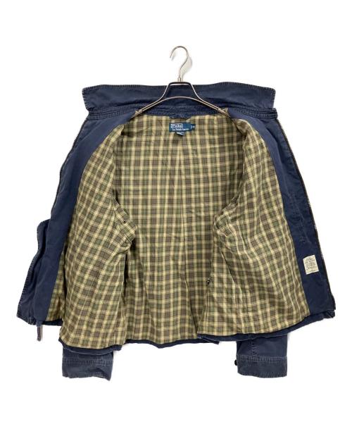 POLO RALPH LAUREN（ポロ・ラルフローレン）POLO RALPH LAUREN (ポロ・ラルフローレン) エルボーパッチドリズラージャケット ブルー サイズ:XXLの古着・服飾アイテム