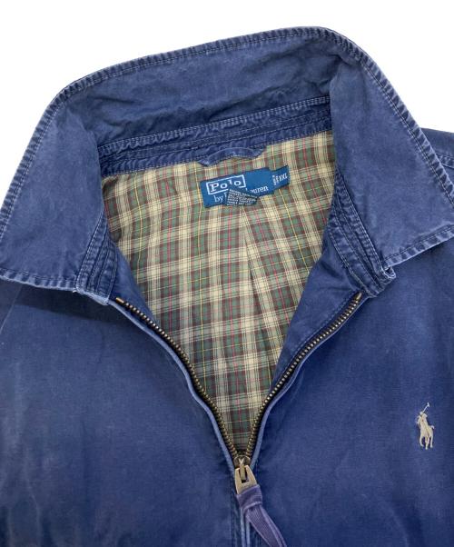 POLO RALPH LAUREN（ポロ・ラルフローレン）POLO RALPH LAUREN (ポロ・ラルフローレン) エルボーパッチドリズラージャケット ブルー サイズ:XXLの古着・服飾アイテム
