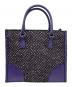 PRADA (プラダ) フラットツイードハンドバッグ ブラック×パープル：20000円