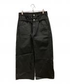 ASAPMODEエイサップモード）の古着「Waxed Stacked Pants」｜ブラック