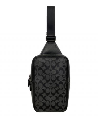 【COACH】 タグ有り トラック パック ボディバッグ シグネチャー ブラック 中古・古着通販】COACH (コーチ) シグネチャー サリバンパック