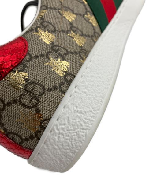 GUCCI（グッチ）GUCCI (グッチ) Ace GG Supreme Bees / ローカットスニーカー ブラウン サイズ:9の古着・服飾アイテム