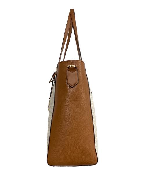 MICHAEL KORS（マイケルコース）MICHAEL KORS (マイケルコース) トートバッグ ホワイト×ブラウンの古着・服飾アイテム