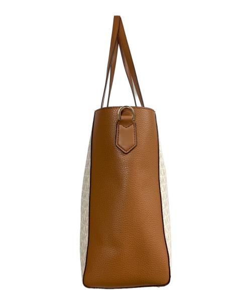 MICHAEL KORS（マイケルコース）MICHAEL KORS (マイケルコース) トートバッグ ホワイト×ブラウンの古着・服飾アイテム