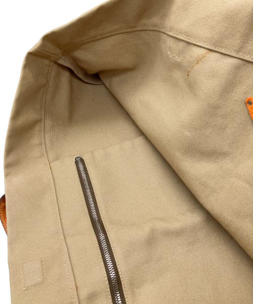 PRADA（プラダ）PRADA (プラダ) CANAPA CINGHI / 大判キャンバストートバッグ ベージュ×オレンジの古着・服飾アイテム
