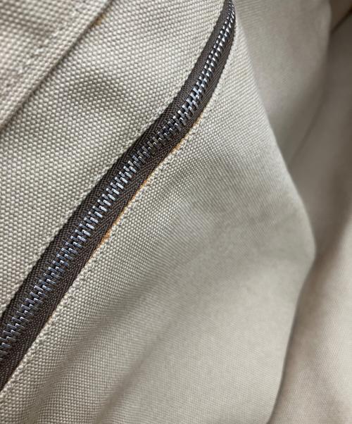 PRADA（プラダ）PRADA (プラダ) CANAPA CINGHI / 大判キャンバストートバッグ ベージュ×オレンジの古着・服飾アイテム